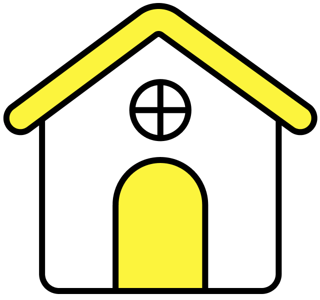 house with yellow roof icon