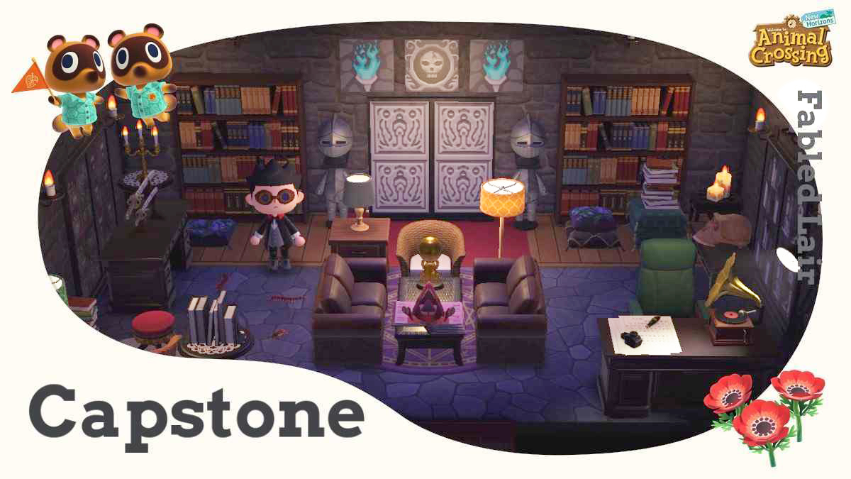 Poster image of Capstone Animal Crossing custom design of Library of Doom room