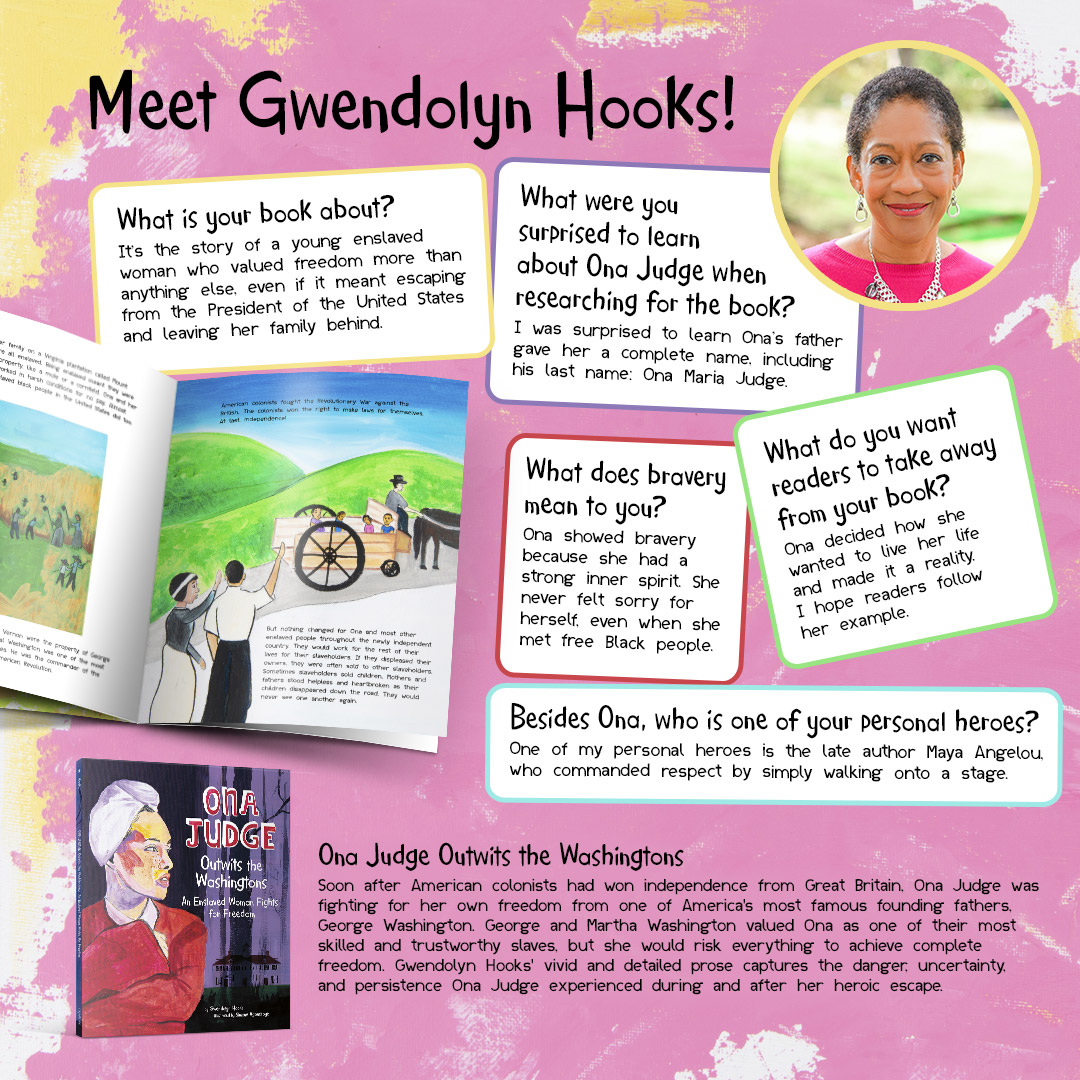Image of question and answer infographic with author Gwendolyn Hooks